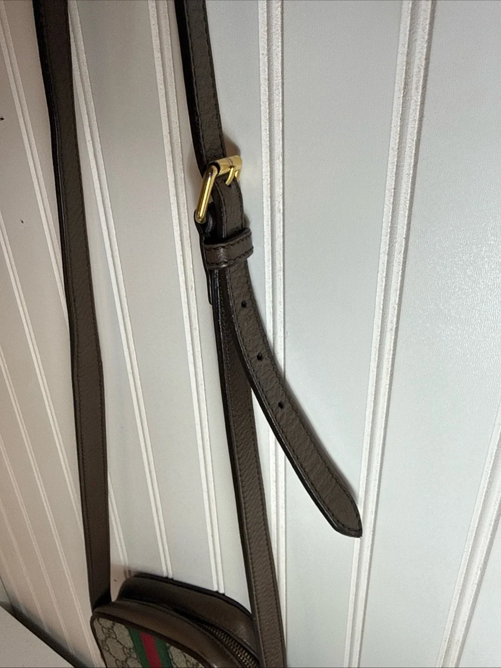 Gucci Brown GG Supreme Messenger with Green and Red Web cross body